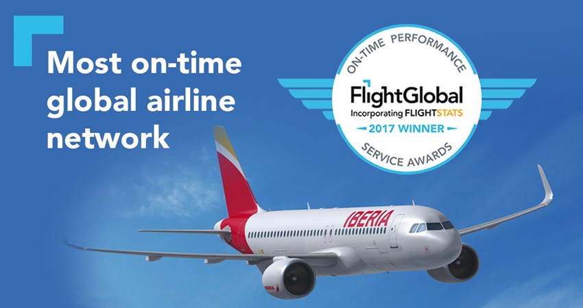 Iberia es la aerolínea más puntual del mundo 