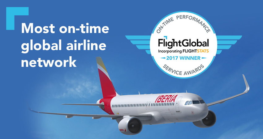 Iberia es la aerolínea más puntual del mundo 