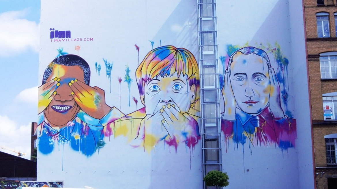 Obama, Merkel y Putin por Syrus