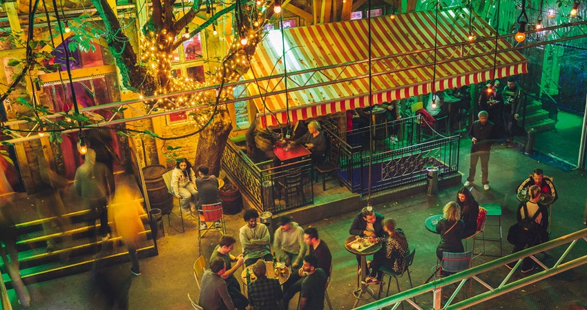 Fogas Ház, another famous ruin bar that opens until 6 in the morning and has free admission and live music
