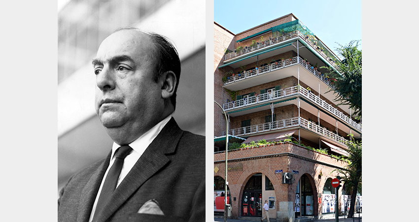 Neruda lived in the House of Flowers in Argüelles neighbourhood