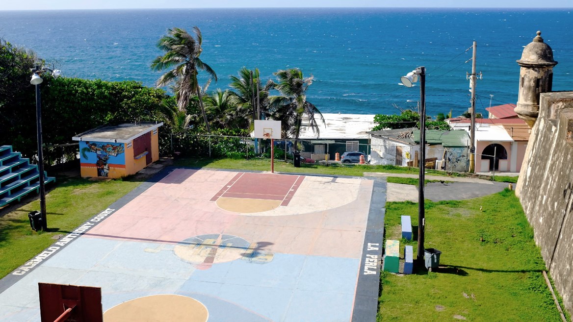 Dallas Mavericks player JJ Barea helped to give a new look to this court