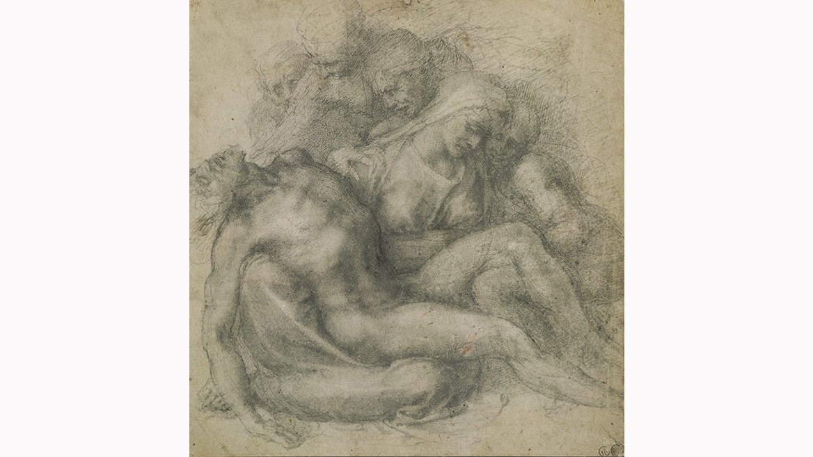 A Michelangelo drawing before the sculpture