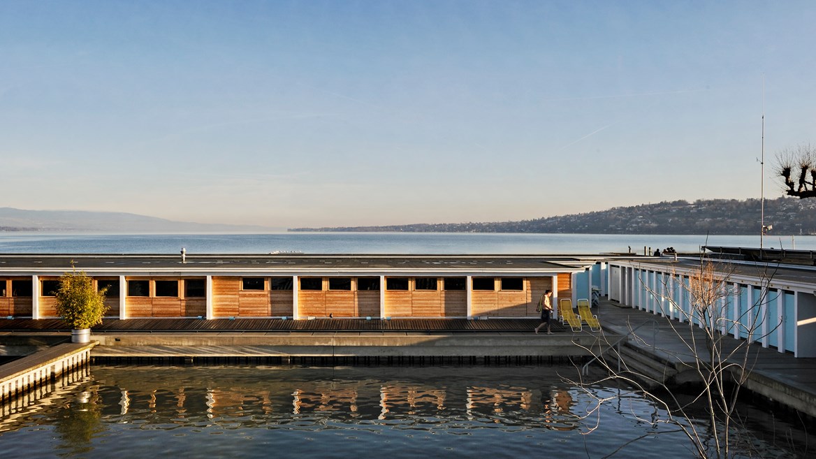 Opened in Geneva in 1872, the Bains de Pâquis are a sauna and spa located on a platform on Lake Geneva