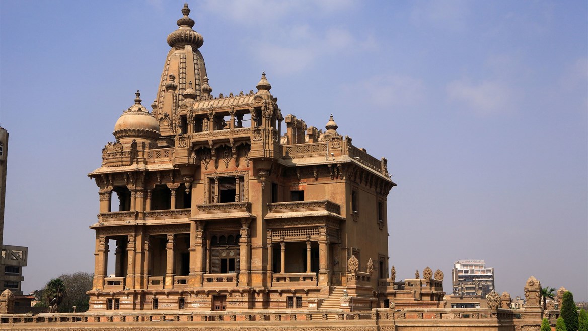 The palace of Baron Empain of Cairo is inspired by the Hindu temple of Angkor Wat in Cambodia.