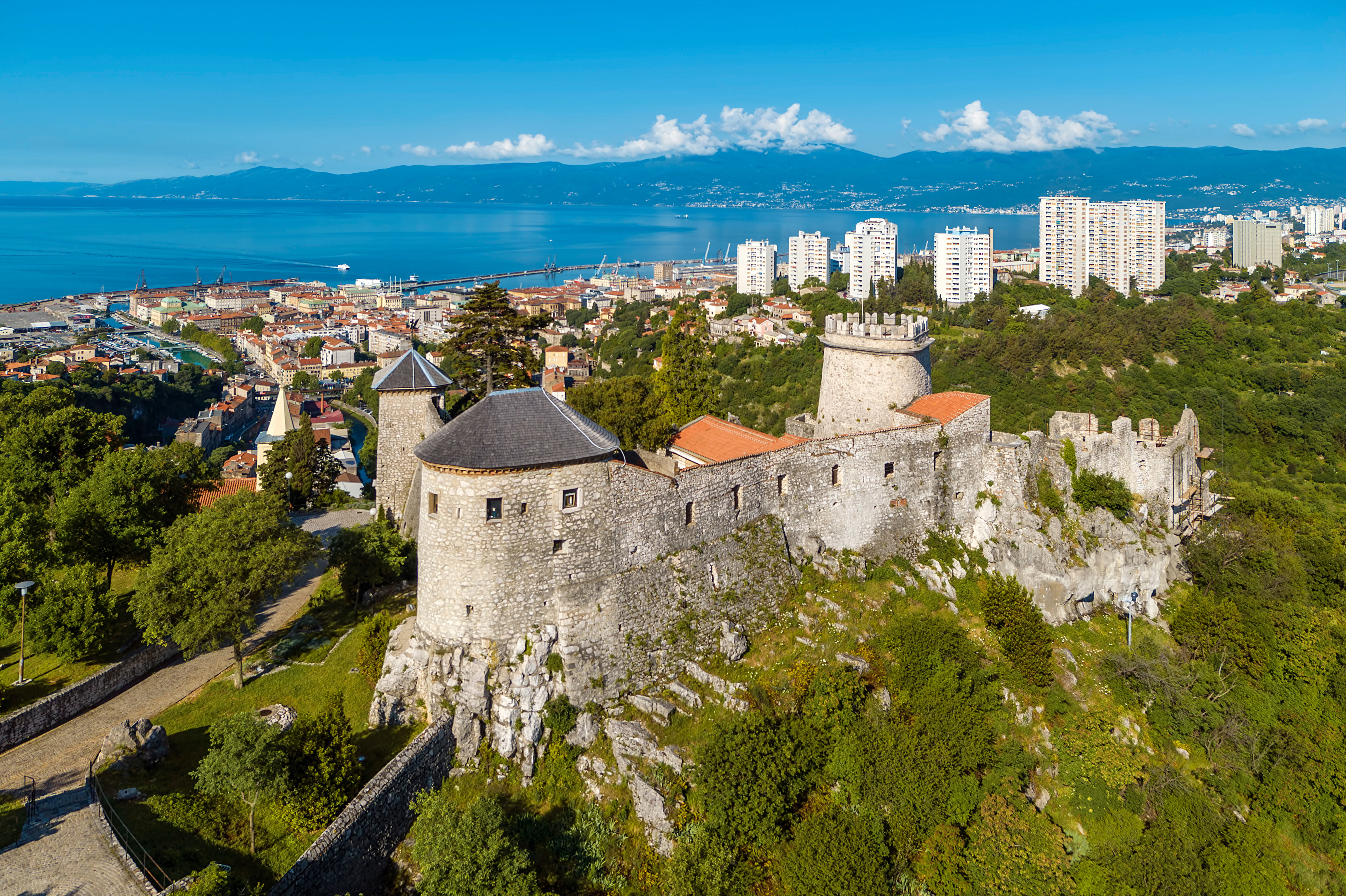 Admission to Trsat Castle is free and offers privileged views of the city of Rijeka.