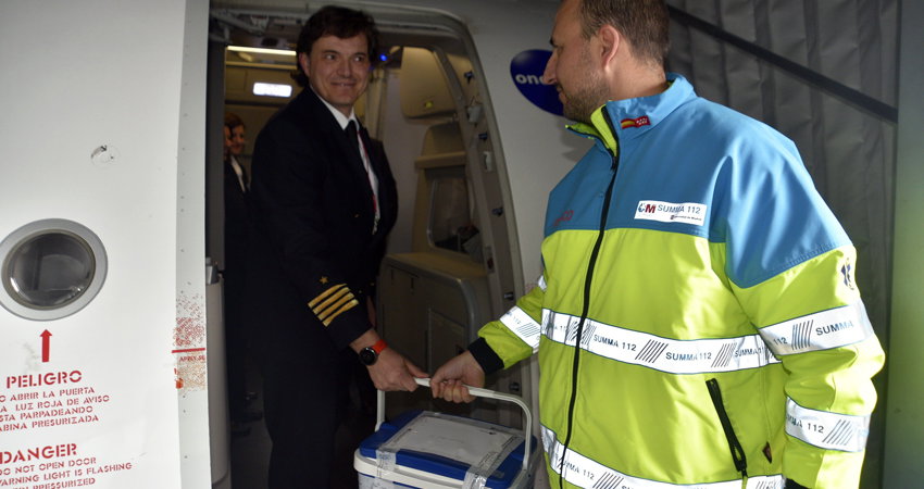 Iberia has transported 110 organs in the last year