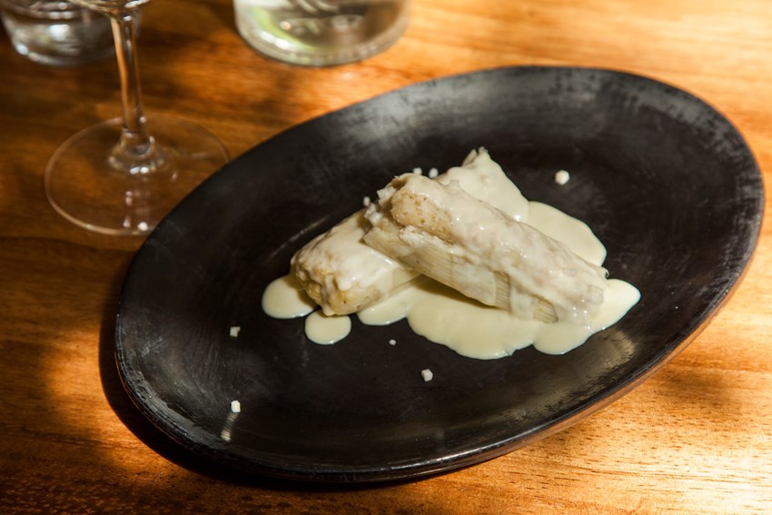 Corn tamales, one of the star dishes at Rosetta by Elena Reygadas.