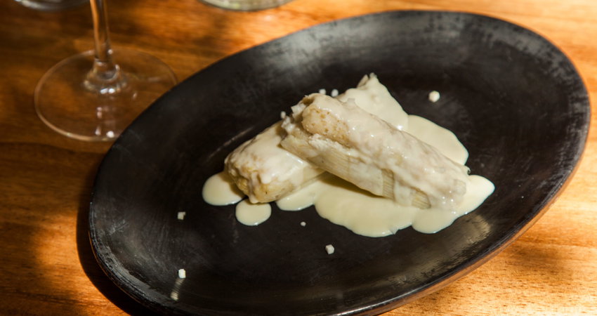 Try corn on the cob with Chicatana mayonnaise in Pujol to kick off your dining experience celebrating Mexican food led by Enrique Olvera.