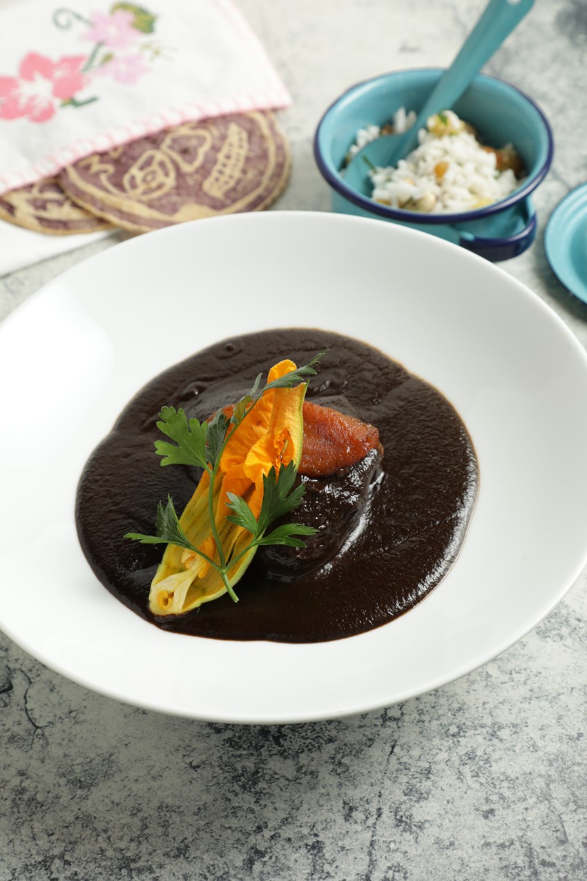Legendary mole negro from Oaxaca is one of Enrique Olvera’s most requested dishes in his Azul restaurants.