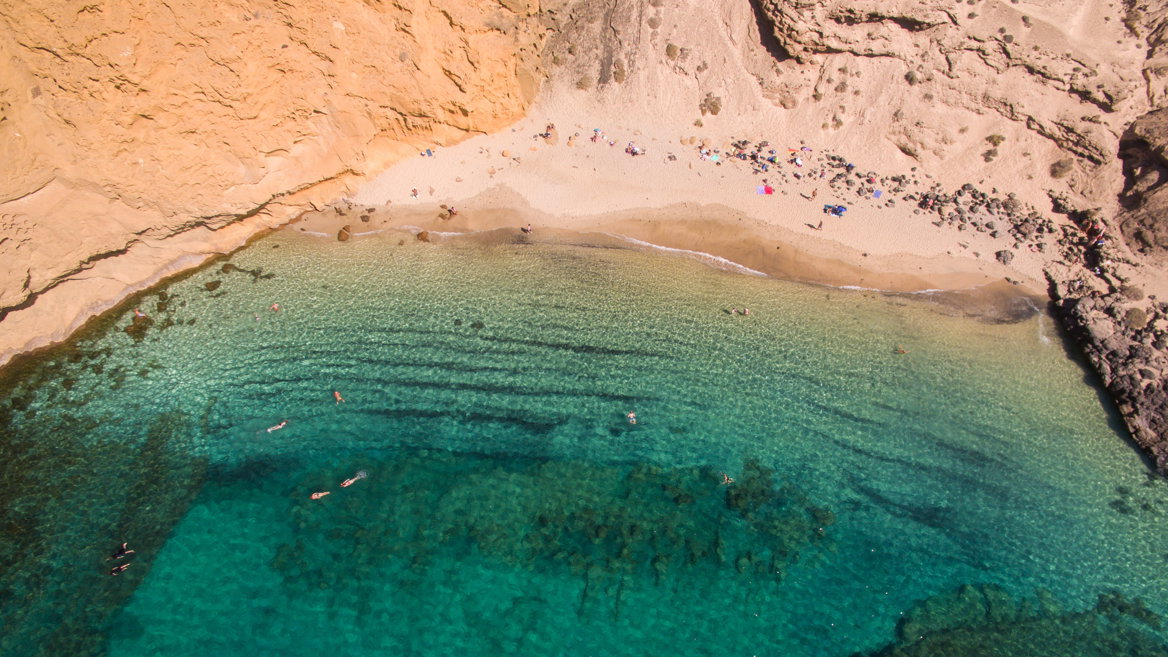 La Graciosa Island, very near Lanzarote, features one of Europe’s largest marine reserves and stunning beaches such as La Cocina.