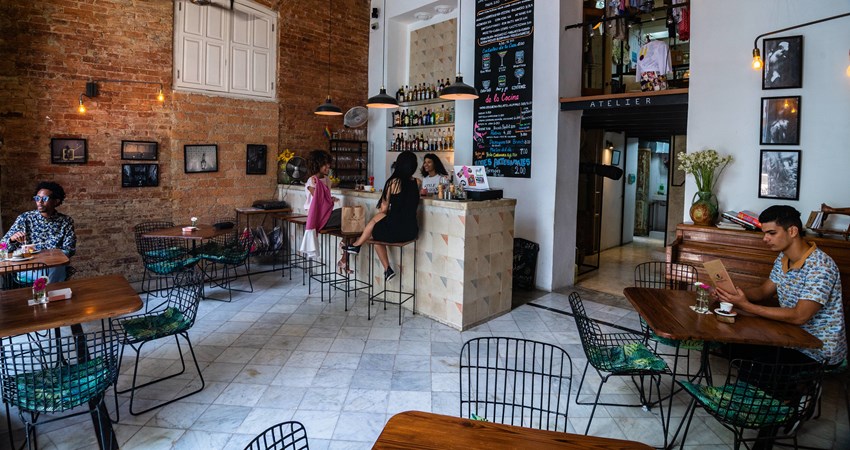 The Color Café shop and workshop is part of the new circuit of emerging designers in Old Havana.