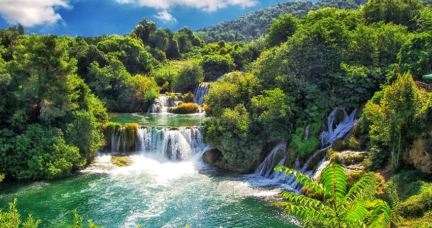 Krka National Park is a waterfall paradise and Skrandinski is the most famous. It has an area where swimming is allowed.
