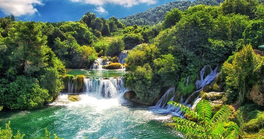 Krka National Park is a waterfall paradise and Skrandinski is the most famous. It has an area where swimming is allowed.