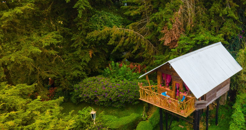 El Salvador’s Casa del Árbol is located in the heart of Los Naranjos and is a great opportunity to sleep in a colourful tree house.