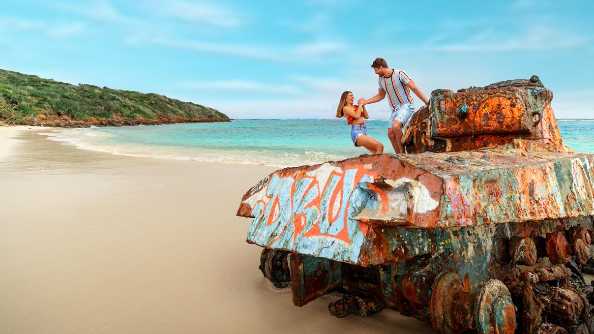 Playa Flamenco, en la Isla de Culebra, es una de las mejores playas de Puerto Rico