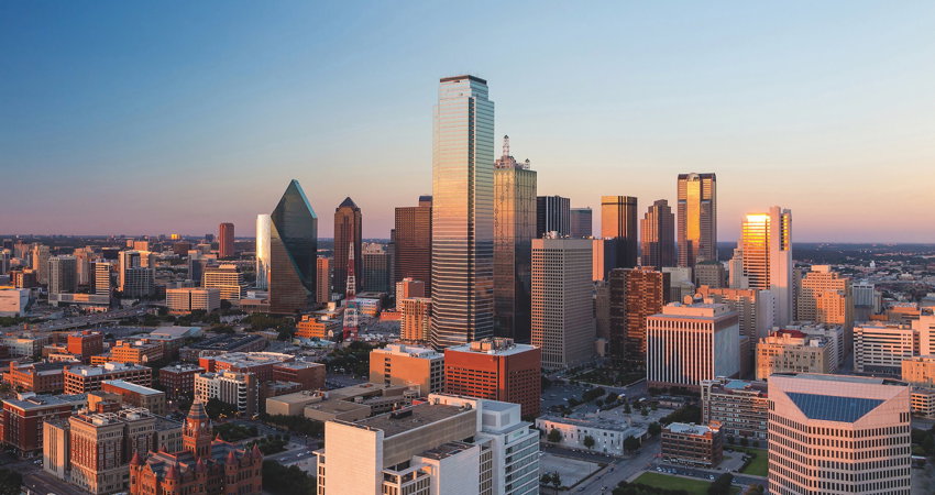 An aerial view of Dallas