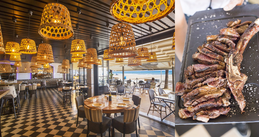 Interiors of Moments, designed by Toni Espuch, and Tomahawk Steak of Wagyu