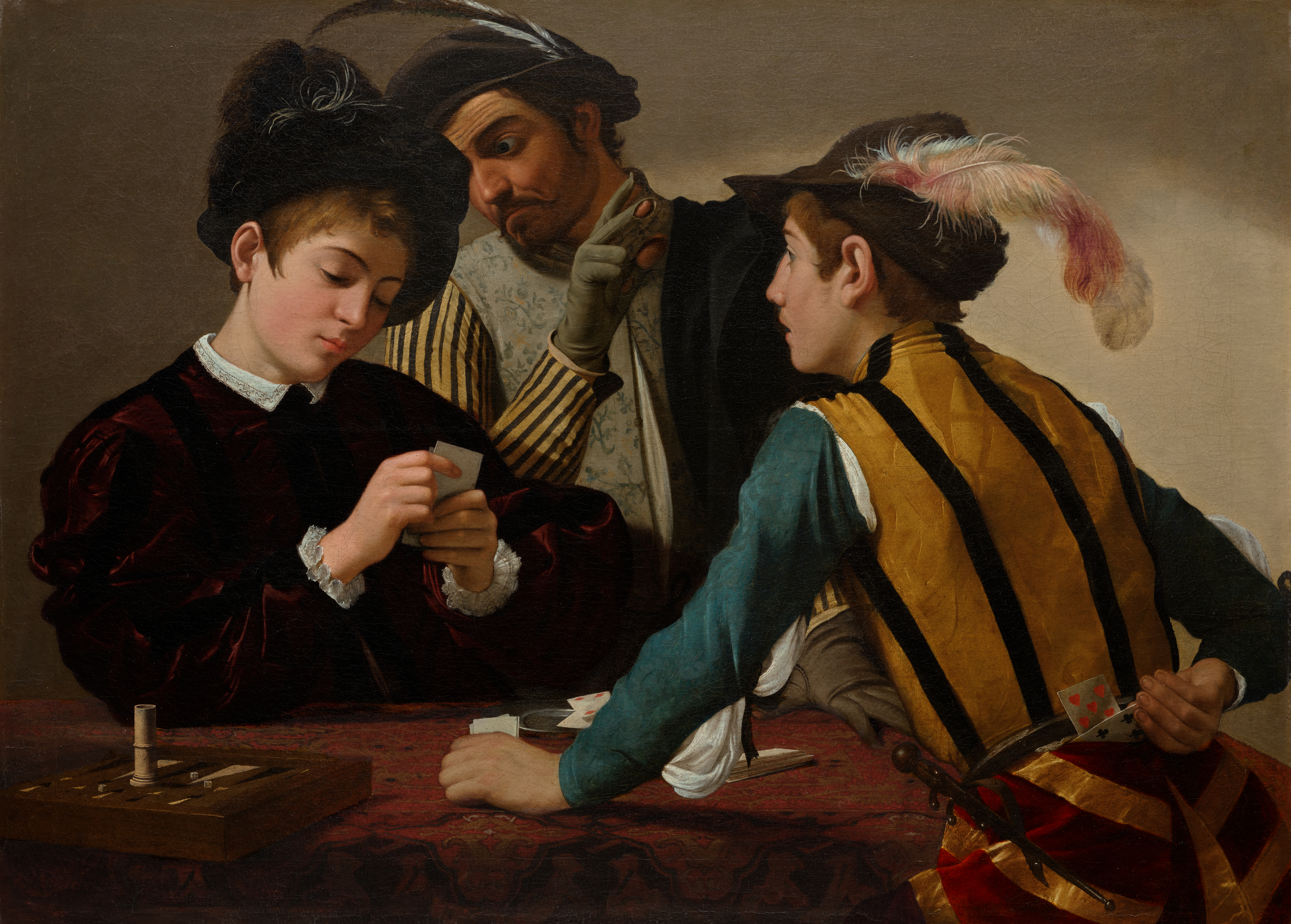 The Cardsharps (alrededor de 1595), de Michelangelo Merisi da Caravaggio