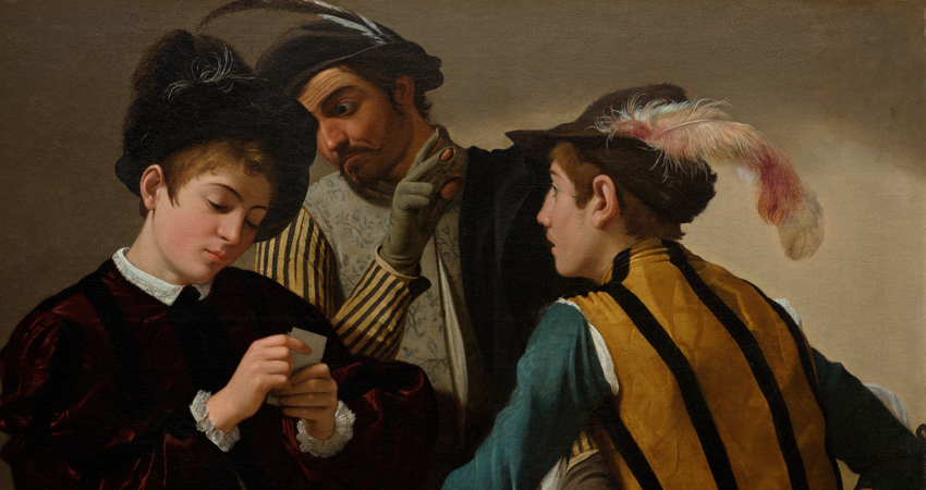 The Cardsharps (around 1595), by Michelangelo Merisi da Caravaggio