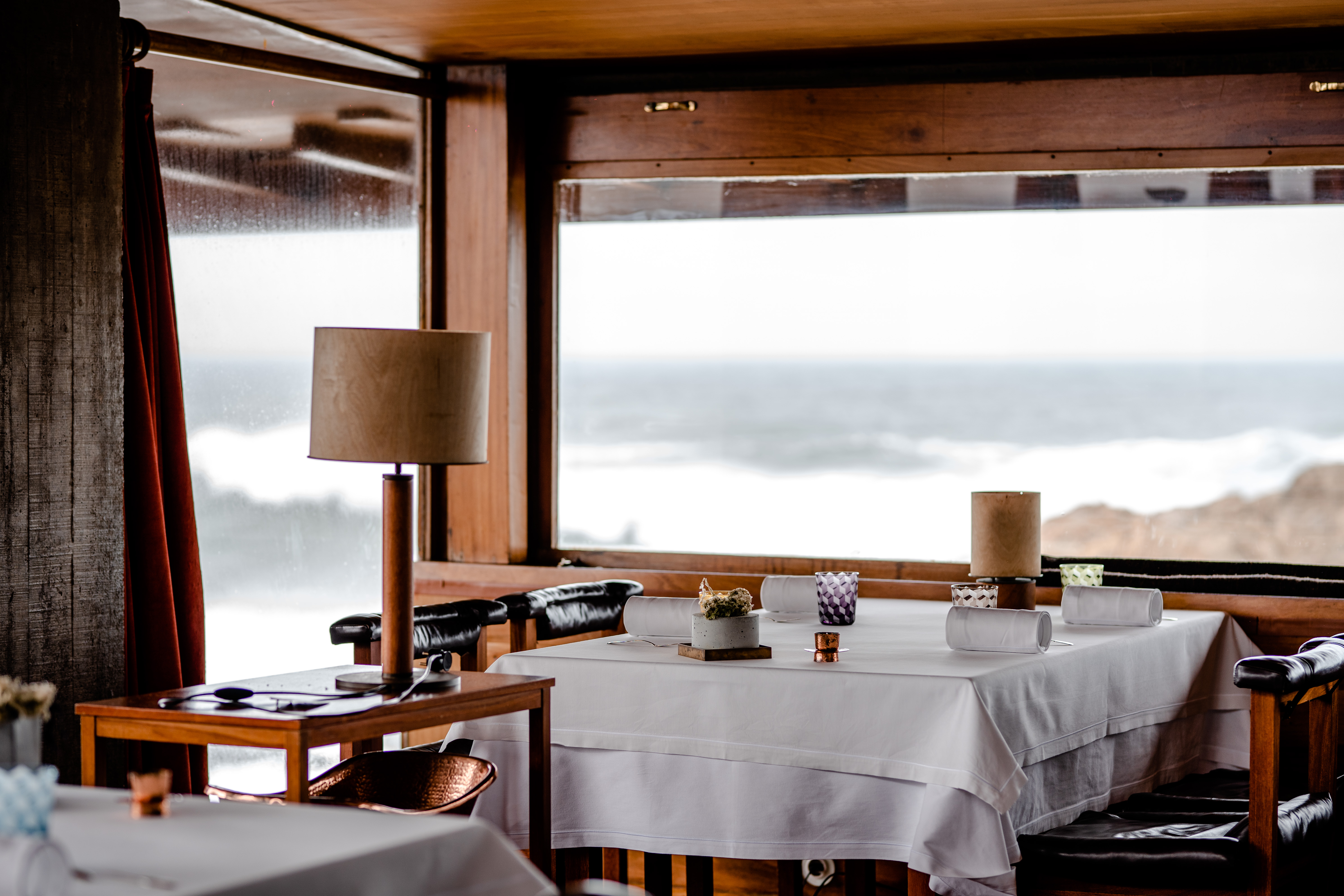 View from the architectural masterpiece that is Álvaro de Siza's work, with the waves of the Atlantic Ocean in the background.