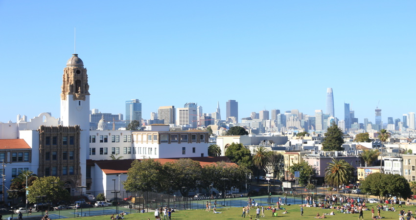 Vista aérea del barrio de Mission Street