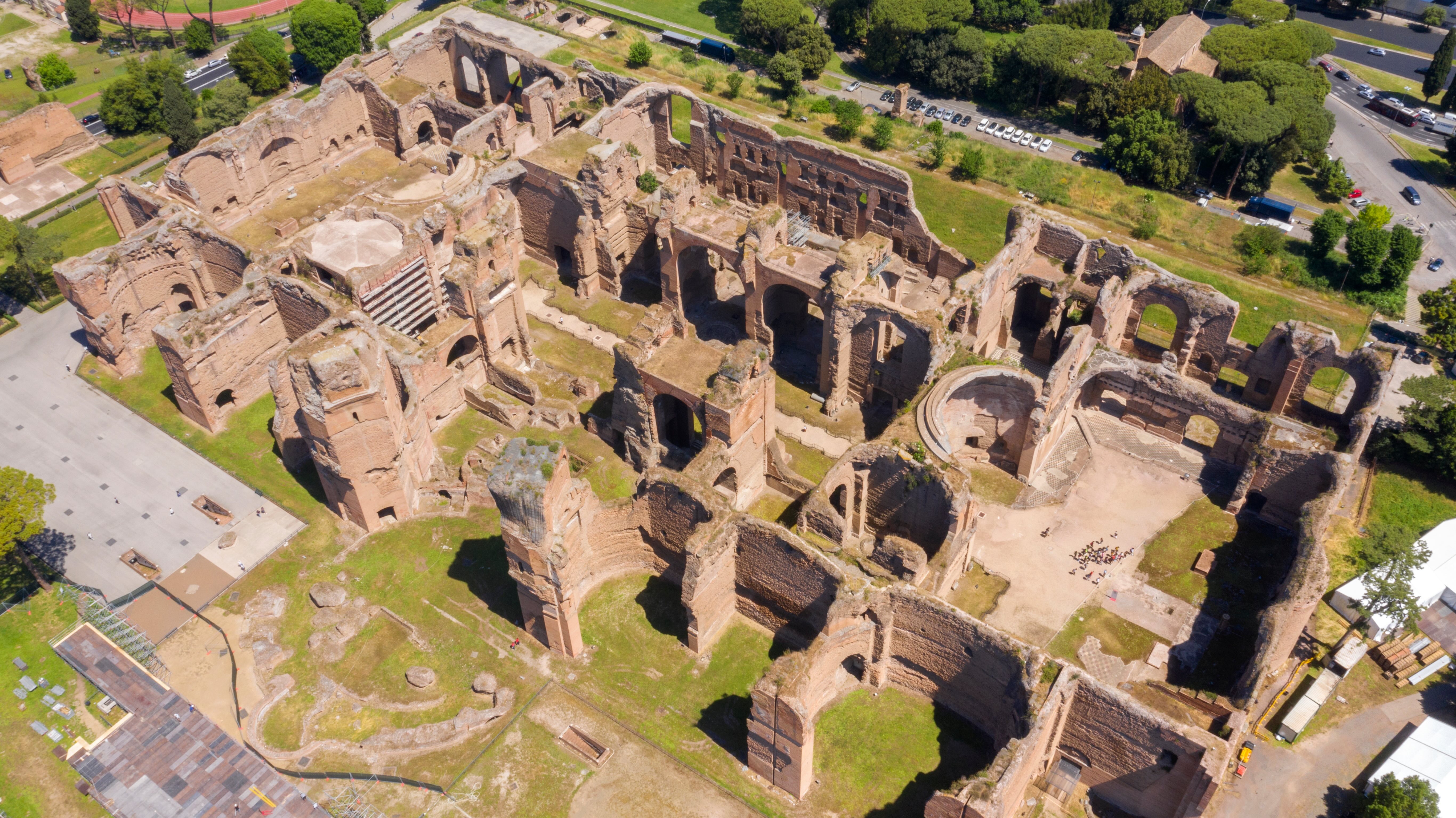 Air view of the Baths of Caracalla