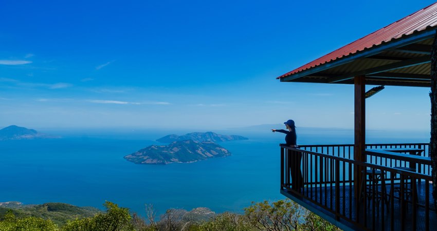 This is the view of the islands in the Gulf of Fonseca from the viewpoint at El Espíritu de la Montaña.