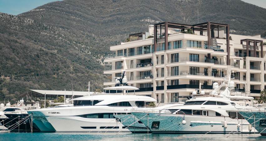 View of the marina, courtesy of Porto Montenegro