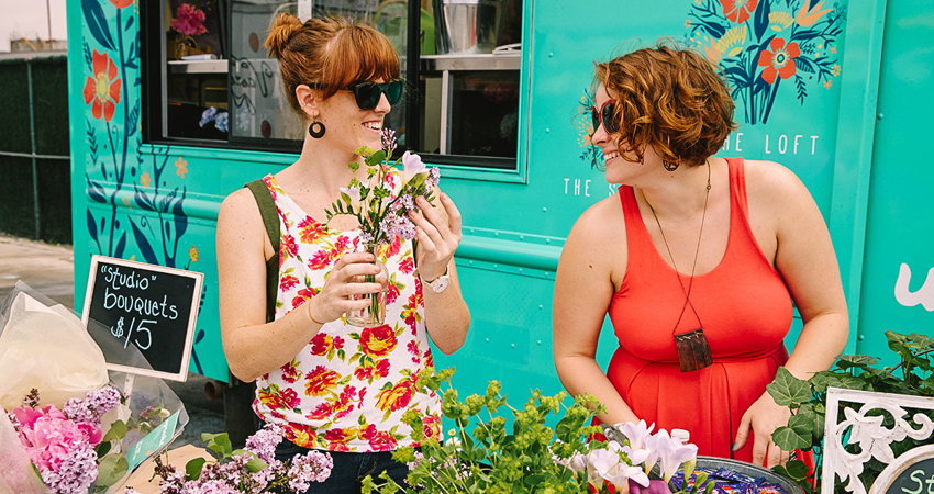 Flowers, antiques from the world over and unique design items
