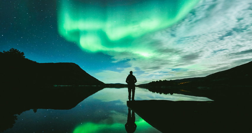 Aurora Borealis inside the polar circle