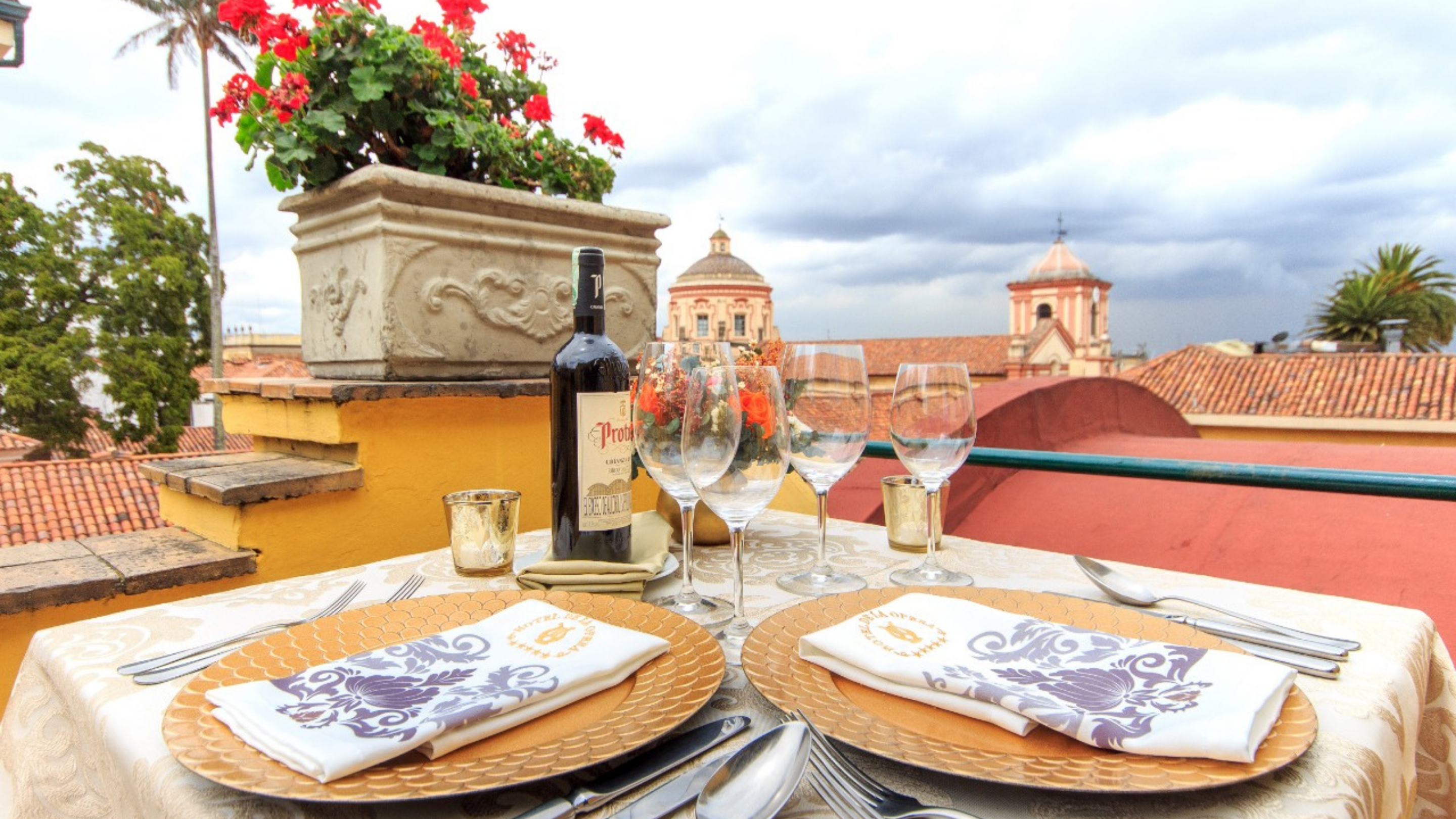 The view of the historic center of Bogotá from the El Mirador restaurant